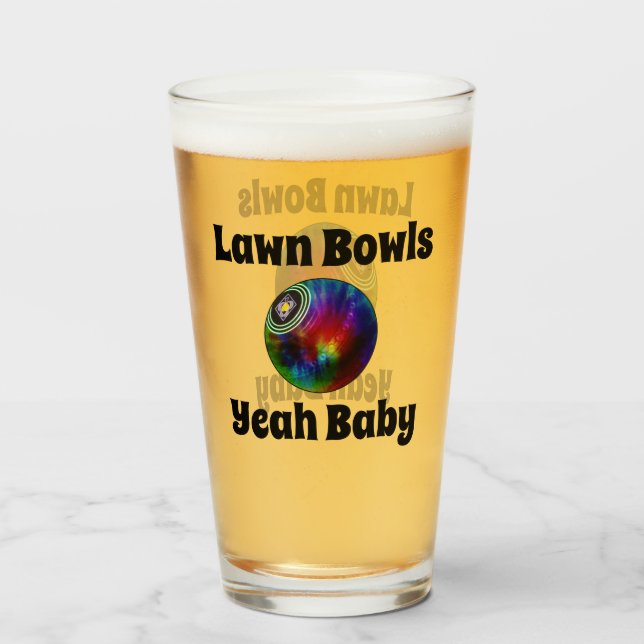 Tie Dyed Lawn Bowl, Beer Glass (Front Filled)