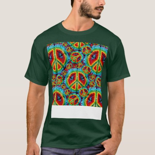 Tie Dyed  Pattern Psychedelic Retro Vintage T_Shirt