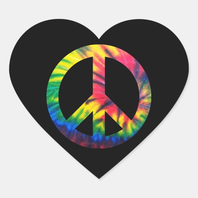 Tie Dyed Peace Heart Sticker (Front)