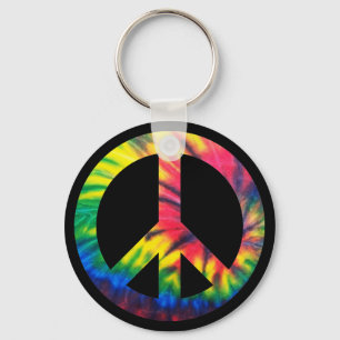 Tie Dyed Peace Keychain