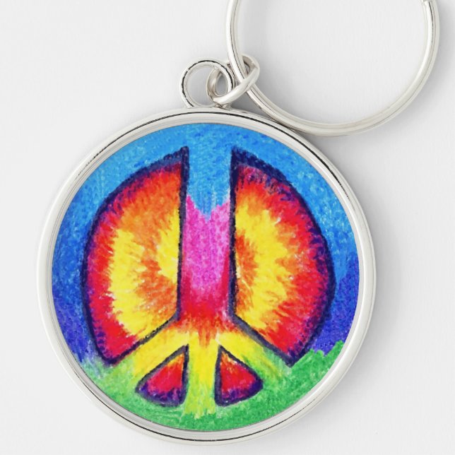 Tie~Dyed Peace Keychain (Front)