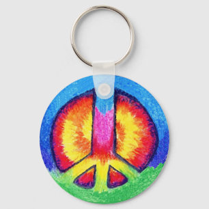 Tie~Dyed Peace Keychain