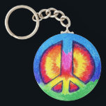 Tie~Dyed Peace Keychain<br><div class="desc">A tie~dyed peace sign that makes a bright way to keep track of your keys! You can check out this peace sign on other cool products too!</div>