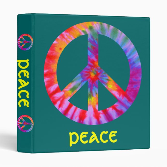Tie Dyed Peace Sign Binder (Front/Spine)