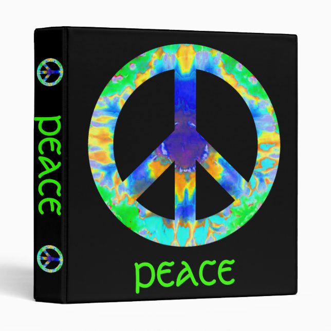 Tie Dyed Peace Sign Binder (Front/Spine)