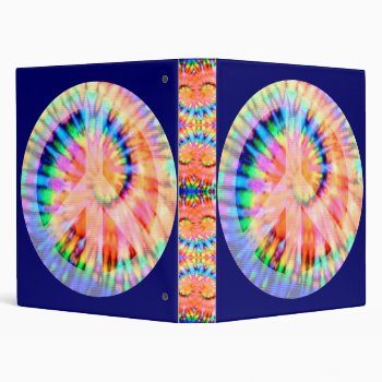 Tie Dyed Peace Sign Binder by zortmeister at Zazzle