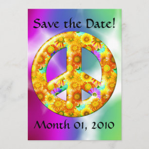Tie Dyed Peace Sign Invitations