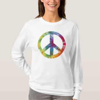 Tie Dyed Peace Sign Women's Long Sleeved Tee Shirt