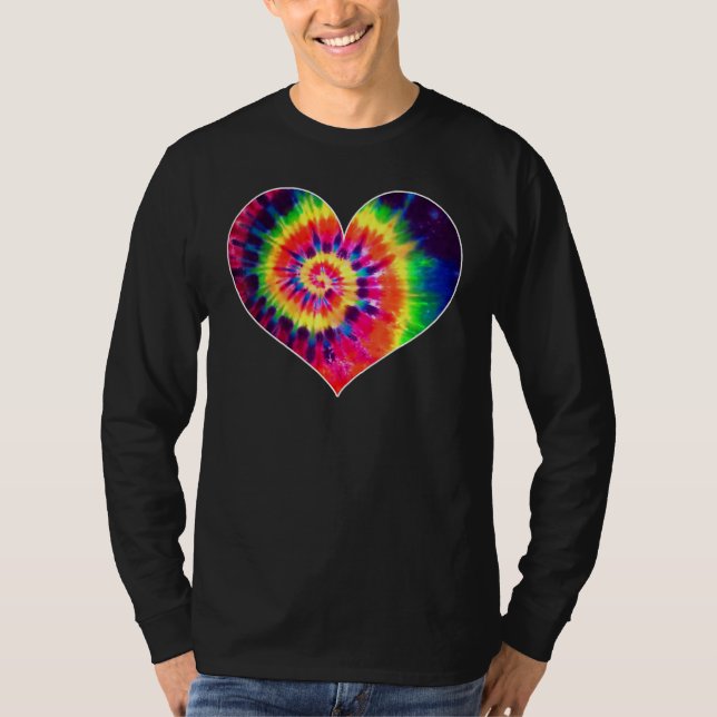 Tie Dyed Valentine's Day Shirt Cute Tye Dye Heart (Front)
