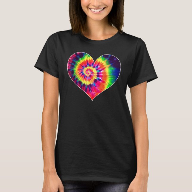 Tie Dyed Valentine's Day Shirt Cute Tye Dye Heart (Front)