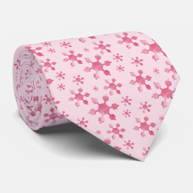 Tie Geometric Snowflakes - Pink (Rolled)