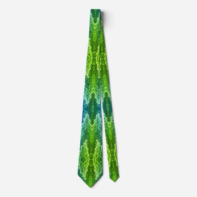 Tie - Green Snakeskin Weave (Front)