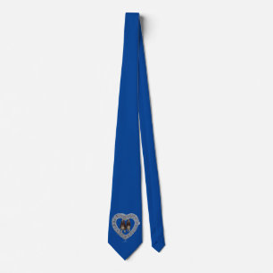 Tie Guitar Basset Hounds Inside Heart Diamond