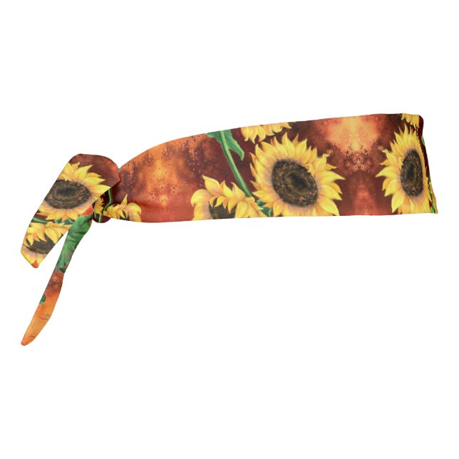 Tie Headband with Sunflowers (Rotate 270)