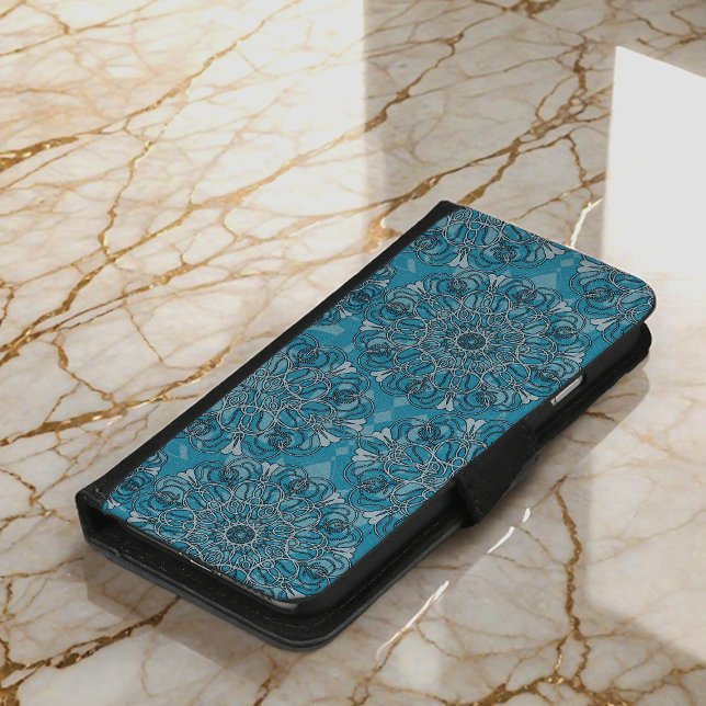 Tie-in baby blue celeste ere refraction iPhone wallet case (Creator Uploaded)