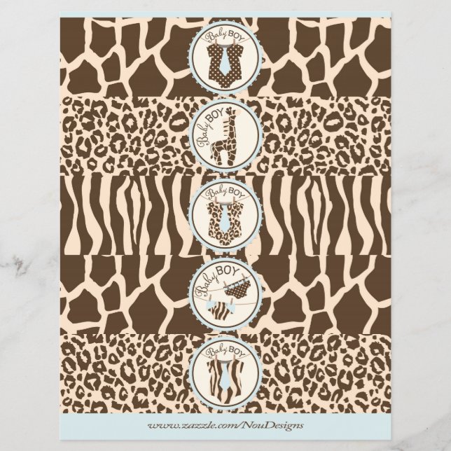 Tie Jumper Diapers and Giraffe Water Bottle Labels Flyer (Front)