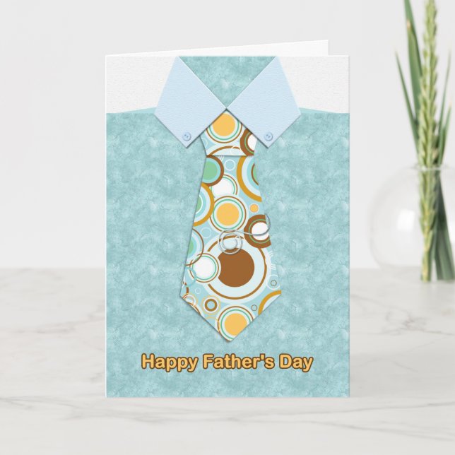 Tie On Blue Marble Shirt, Father's Day Card (Front)