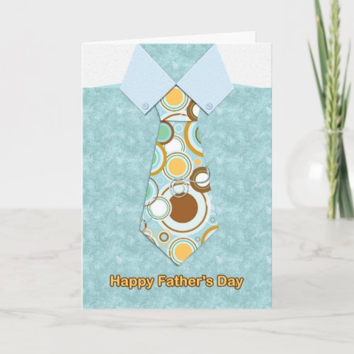 Tie On Blue Marble Shirt Fathers Day Card