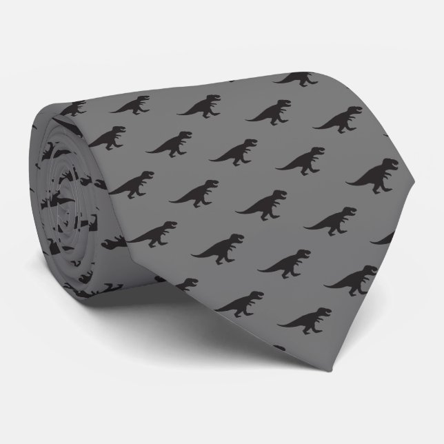 Tie REX - T-Rex King of the Dinosaurs Elegant Gray (Rolled)