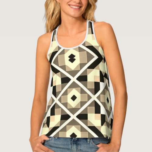 tie_rod shirt NFINY geometric pattern Tank Top