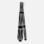 Tie Silver Black Art Deco at Zazzle