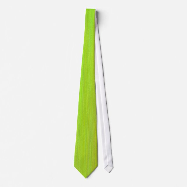 Tie. Streaked Lime Green. Neck Tie (Front)