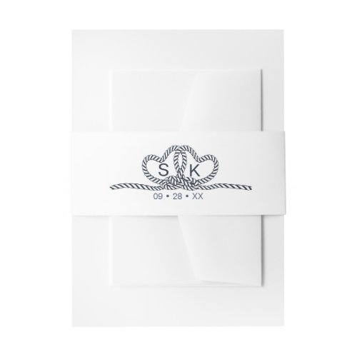 Tie the Knot Blue ID678 Invitation Belly Band