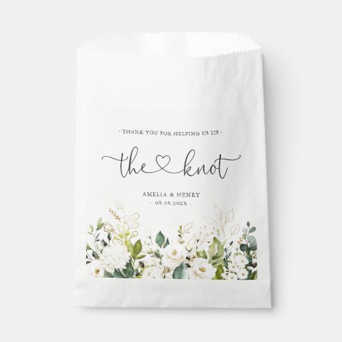 Tie the Knot  Greenery Floral Wedding Thank You F Favor Bag