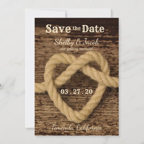 Tie the Knot Heart _ Save The Date Invitation