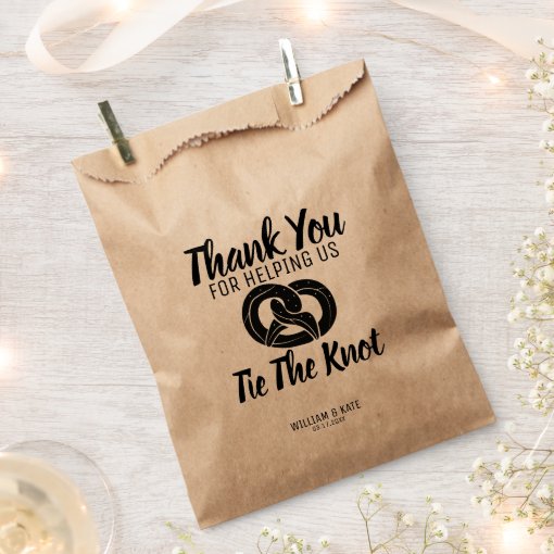 Tie The Knot Pretzels Treat Wedding Favor Bag 