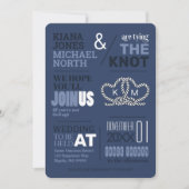 Tie the Knot Wedding Blue ID678 Invitation (Front)