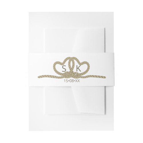 Tie The Knot Wedding Gold ID678 Invitation Belly Band