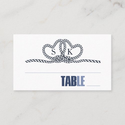 Tie The Knot Wedding Table Blue ID678 Place Card