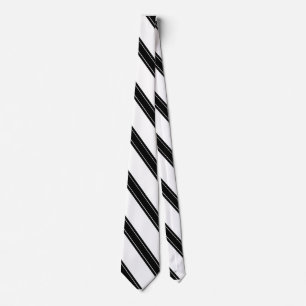 Tie / Triple Stripe Black on White pattern