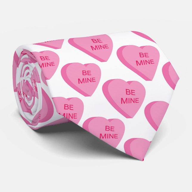 Tie/Valentines Be Mine Neck Tie (Rolled)