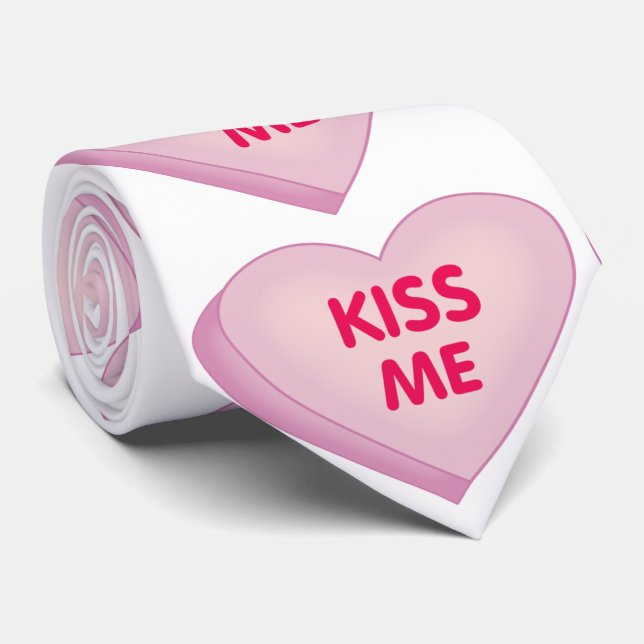 Tie/Valentines Day Kiss Me Neck Tie (Rolled)