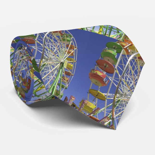 Tie, Vintage Ferris Wheel, Pattern Repeats Tie (Rolled)