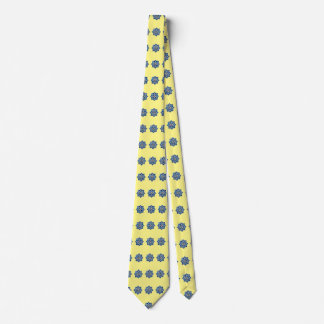 Tie with Blue Arabesque Tessellation Pattern