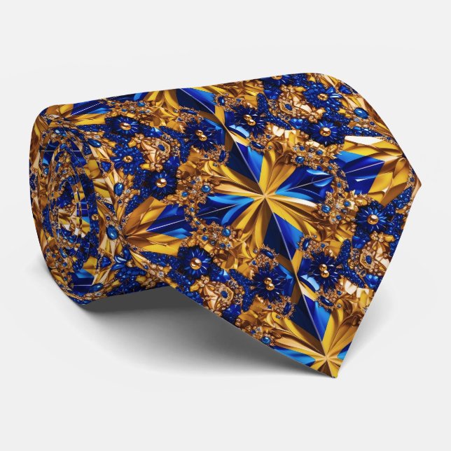 Tie with Sweden Colors Design (Rolled)