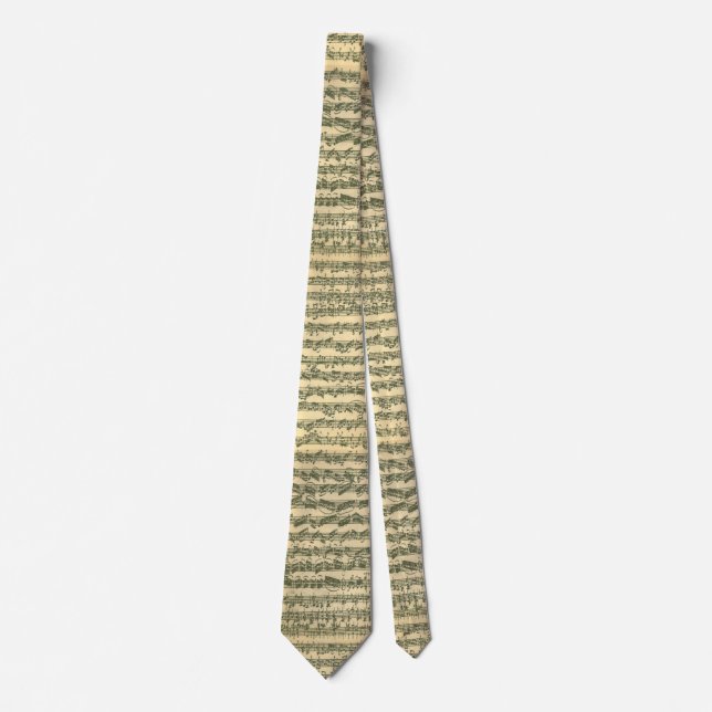 Tied Chaconne Bach Music Manuscript Tie (Front)