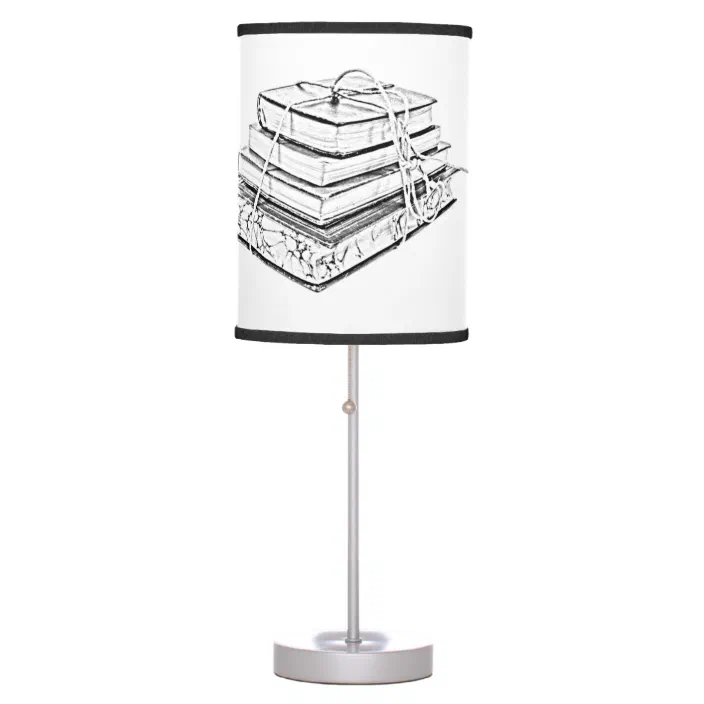 Tied Classic Books Literary Reading, Table Lamp Pencil Sketchup