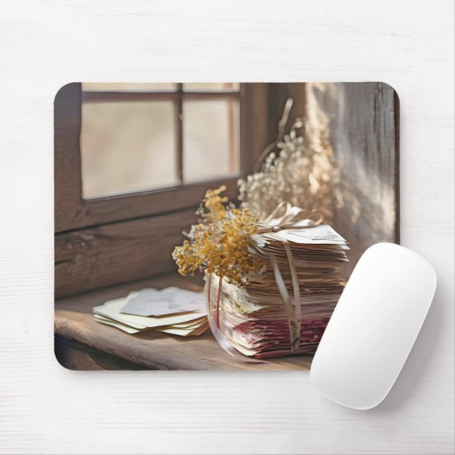 Tied Love Letters By Window  Mouse Pad (With Mouse)