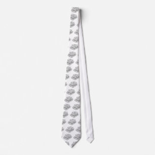 Tied Stacked Books Vintage Sketch Illustration Neck Tie