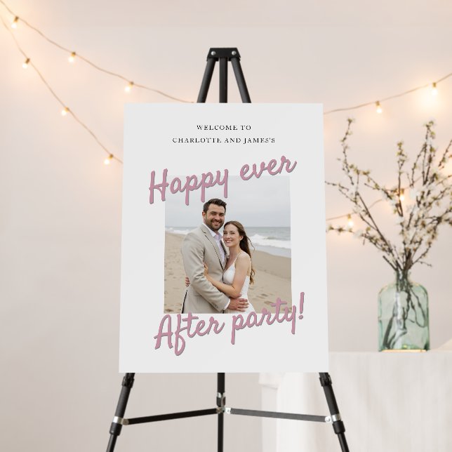 Tied the knot / eloped modern wedding  reception foam board (In Situ (Stand))