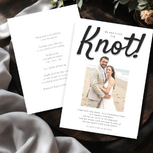 Tied the knot / eloped modern wedding reception invitation