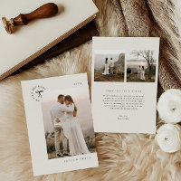 Tied The Knot Elopement Minimal Photo Announcement