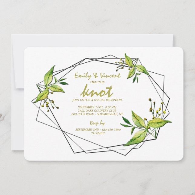 Tied The Knot Elopement Reception Invitation (Front)