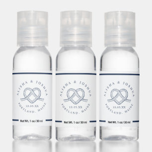 Tied The Knot Heart Nautical Wedding Navy Stripe Hand Sanitizer
