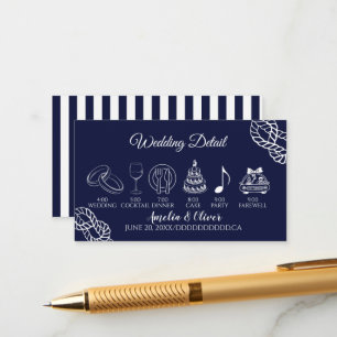 Tied The Knot Nautical Rope White & Navy Wedding Enclosure Card