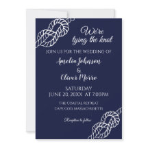 Tied The Knot Nautical Rope White Navy Wedding